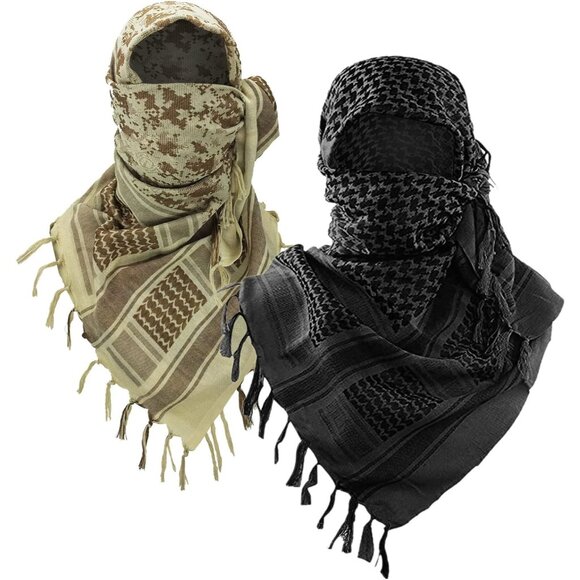 ⚡Men Black and Desert-Camo 100% Cotton Military Tactical Desert Scarf Wrap - Picture 1 of 8